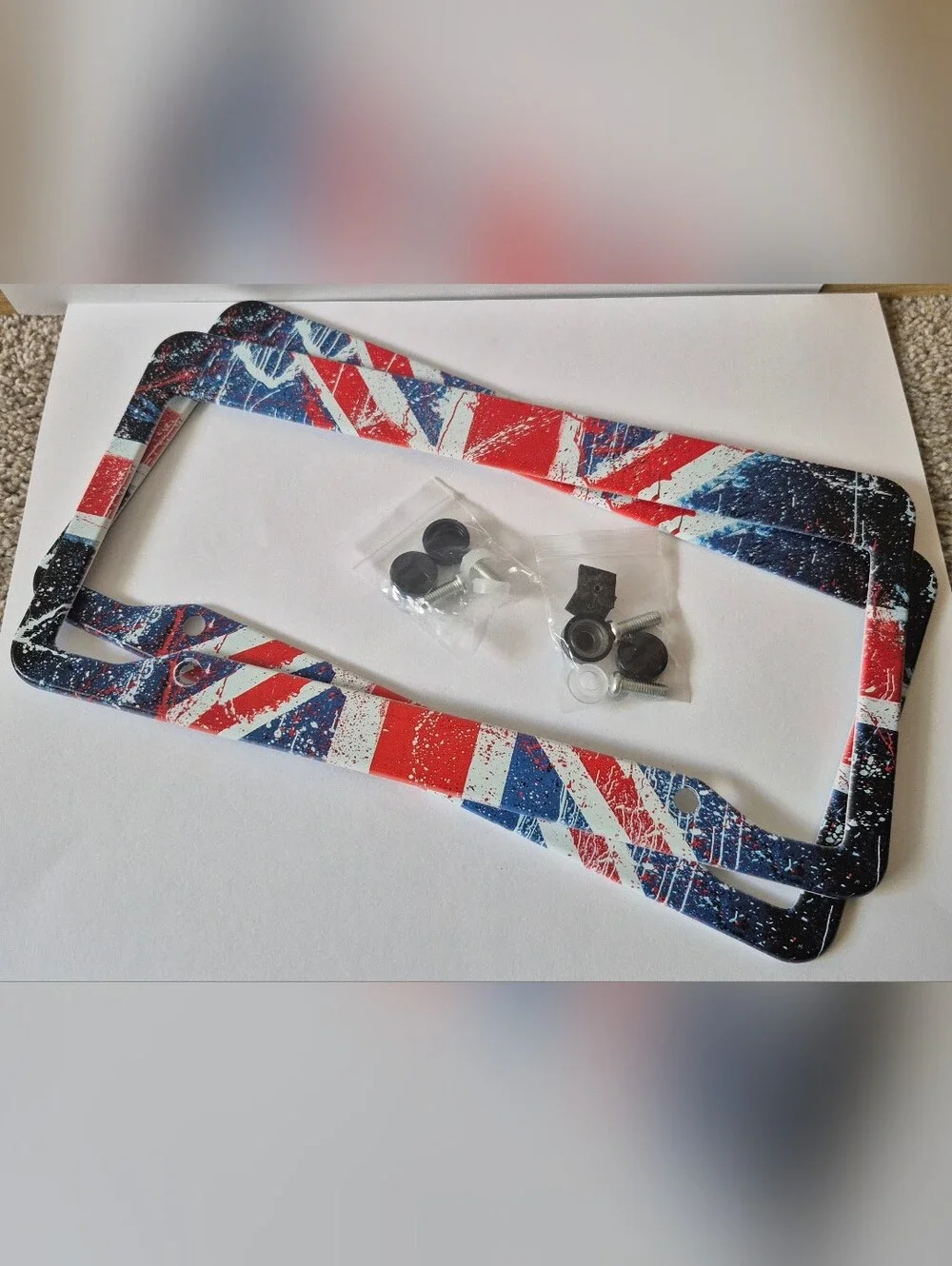 Union Jack Flag-Themed License Plate Frames - BRAND NEW